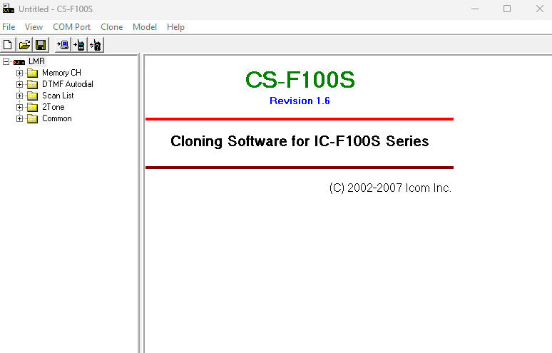 ICOM Radio Programming Software CS-F100S V1.6 - Digital Download