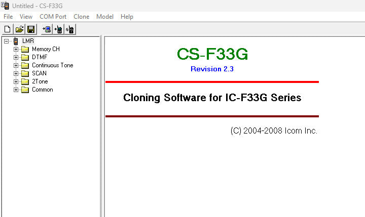 ICOM CS-F33G Programming Software