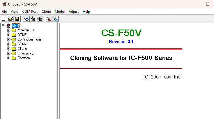 ICOM Radio Programming Software CS-F50V V3.1 - Digital Download