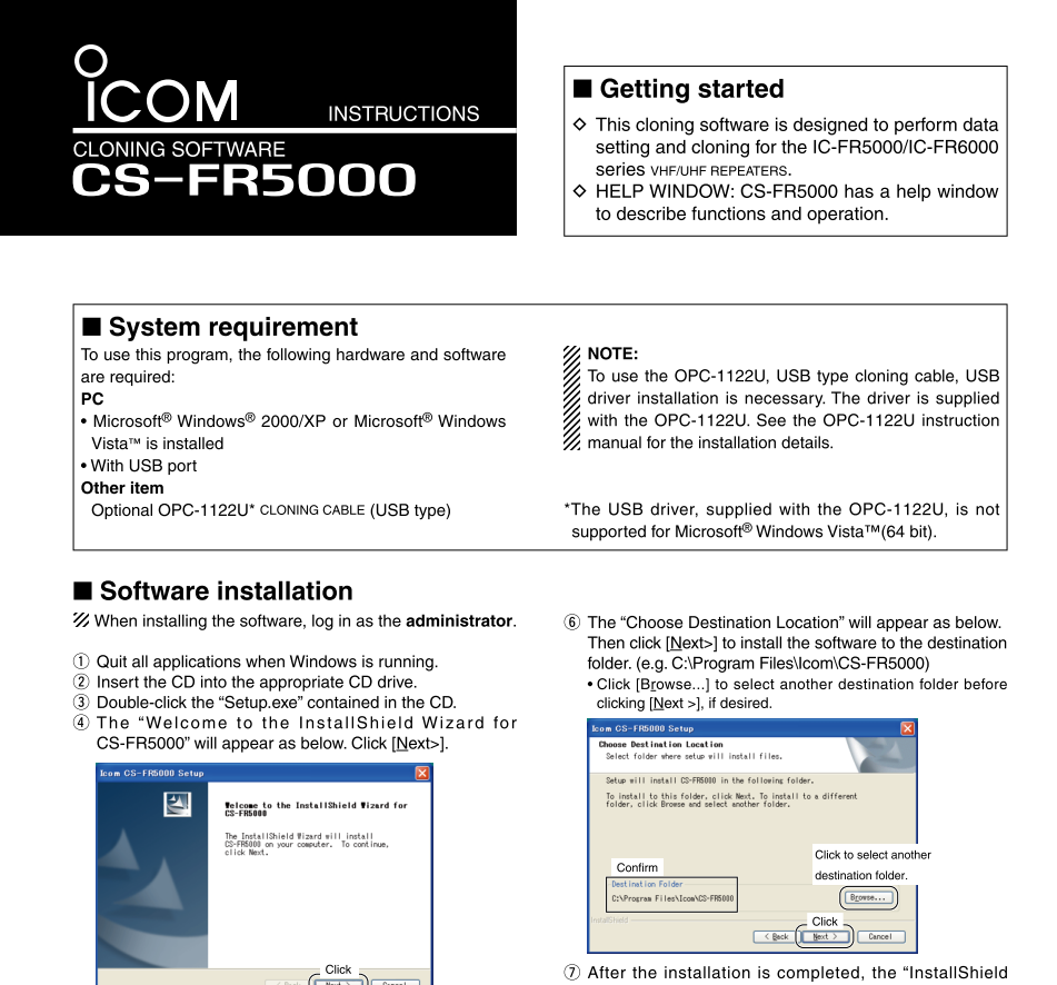 ICOM Radio Programming Software CS-FR5000 V1.9 + V2.2(dPMR) - Digital Download