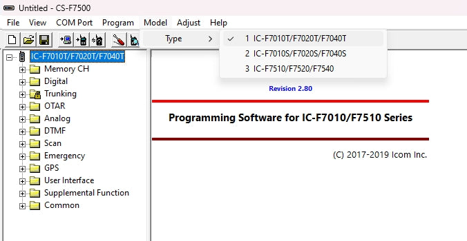 ICOM Radio Programming Software CS-F7500 V2.8 - Digital Download