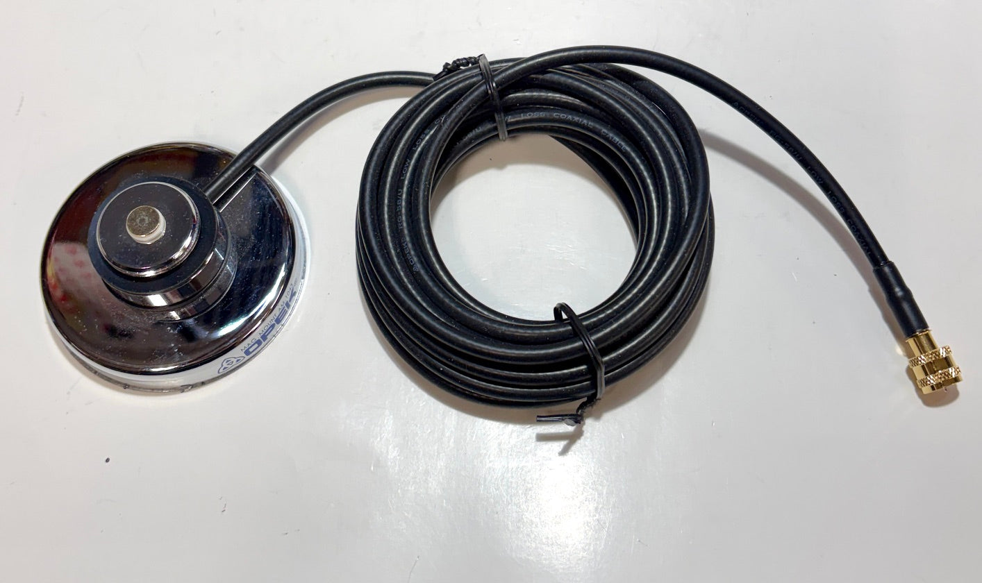 3" Magnetic Mount NMO with Mini-Uhf Connector Chrome