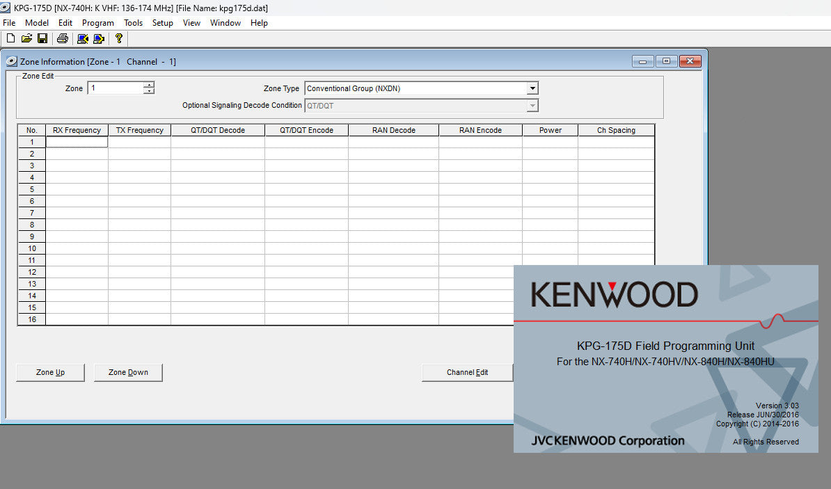 Kenwood Radio Programming Software - KPG-175D V3.03 NX-740H/HV NX-840H/HV Digital Download