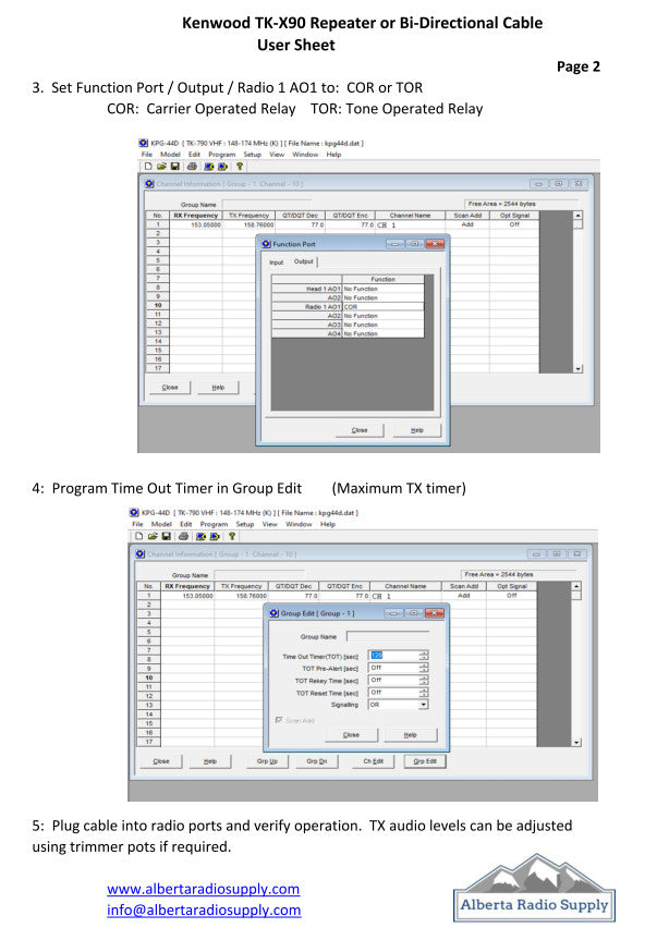 Repeater or Bi-Directional Cable for Kenwood TK-x90 Mobile Radios