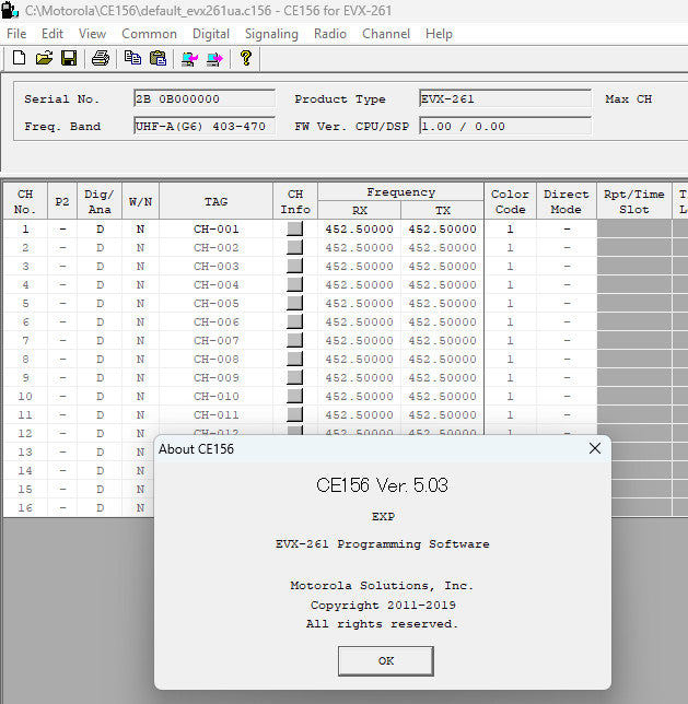 Motorola Vertex Programming Software CE-156 EVX-261 V5.03 WB + NB Versions