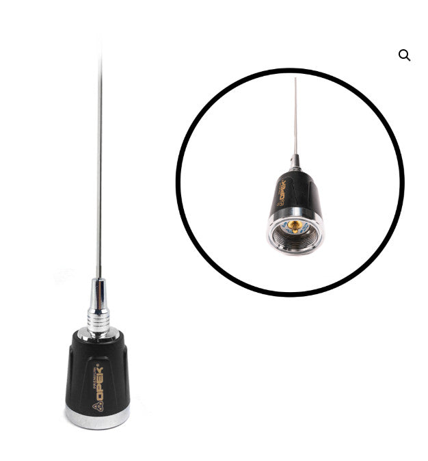 OPEK OP-1229W Wideband 1/2 Wave VHF Antenna NMO Mount CHROME