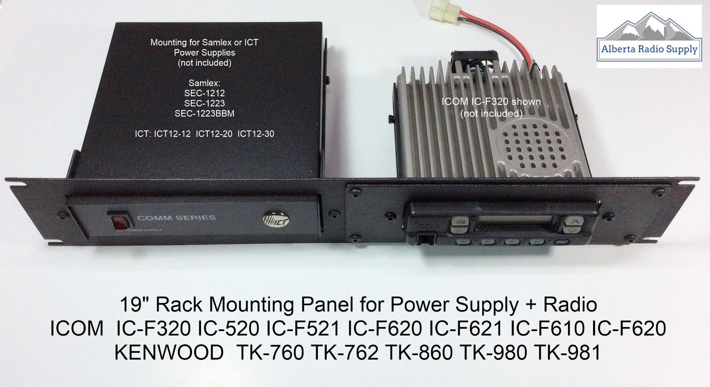 ICT Power supply rack mount with Icom radio Alberta Radio Supply