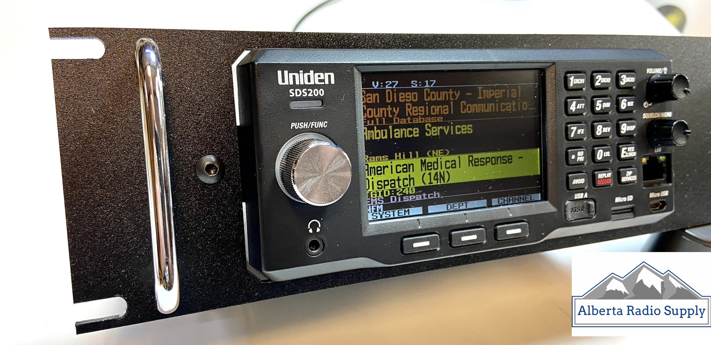 Rack Mount for Uniden SDS200 and speaker Alberta Radio Supply