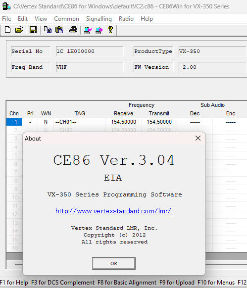 Motorola Vertex Programming Software CE-86 VX-354 V3.04 V3.03 WB + NB Versions
