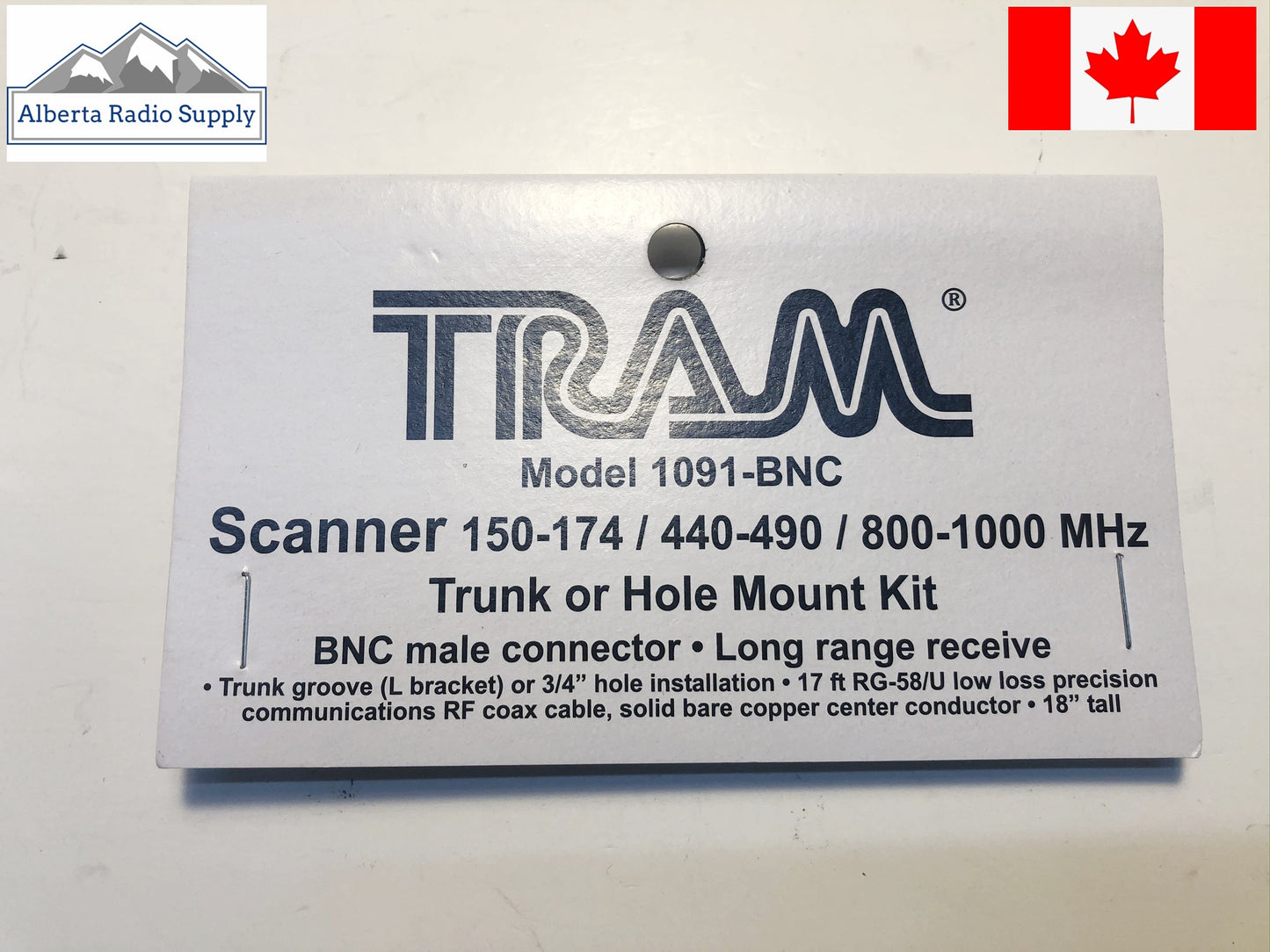 tram 1091-BNC triband scanner antenna kit Alberta Radio Supply