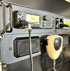 19" Rack Mounting Panel Dual Speakers + Mic Clips