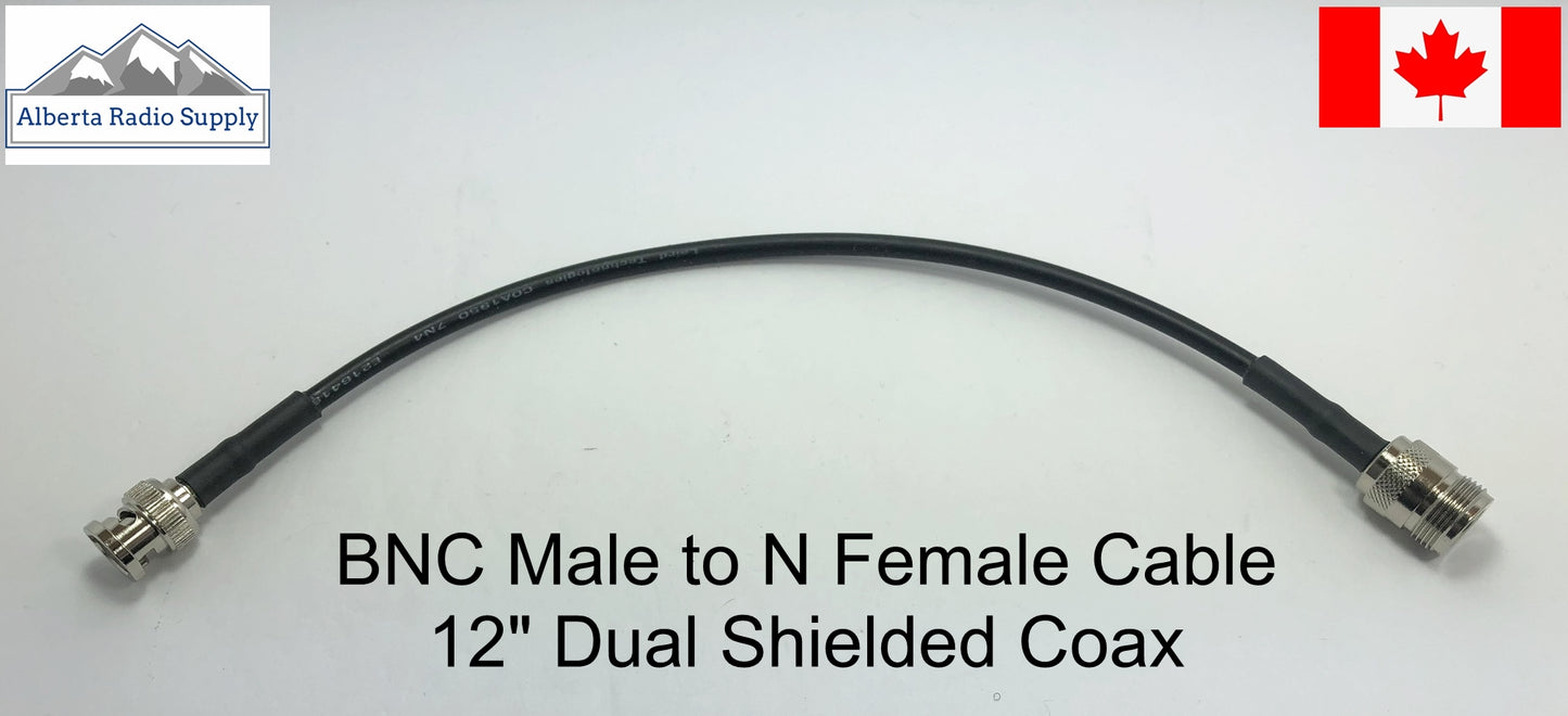 Antenna Adapter Coax Cable 12" RG-58  50 Ohm Alberta Radio Supply