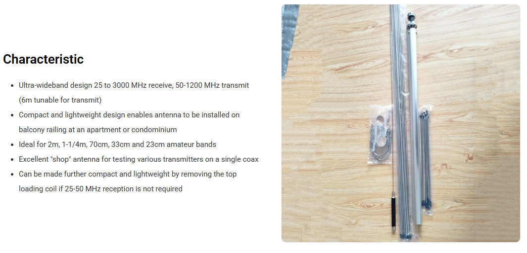 D3000N Wideband Discone Antenna with HF + CB TX