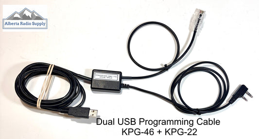 USB Dual Programming Cable for Kenwood Mobile + Portable Radios - KPG-46 + KPG-22