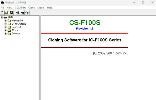 ICOM Radio Programming Software CS-F100S V1.6  - Digital Download