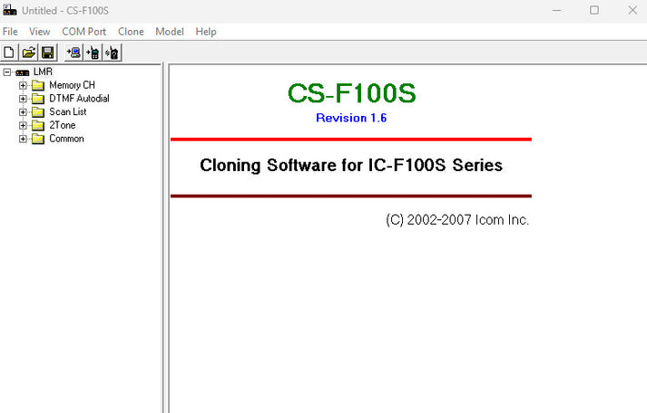 ICOM Radio Programming Software CS-F100S V1.6 - Digital Download ...