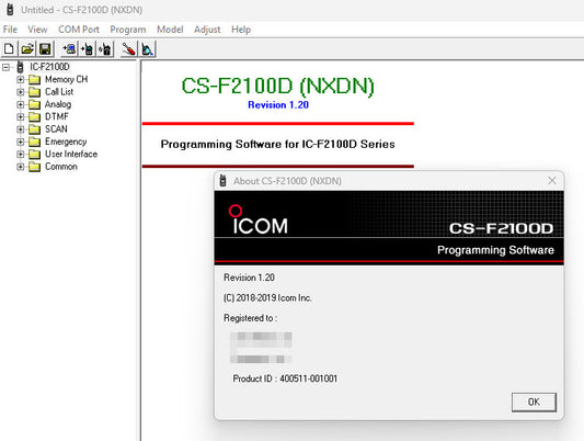 ICOM Radio Programming Software CS-F2100 V1.2  - Digital Download Alberta Radio Supply