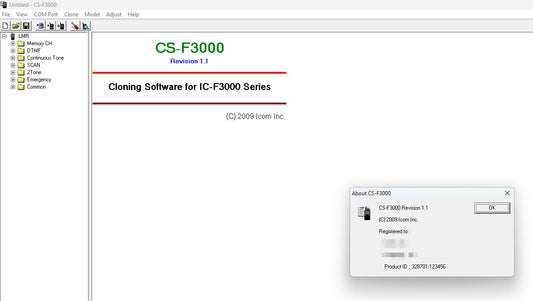 ICOM Radio Programming Software CS-F3000 V1.1  - Digital Download Alberta Radio Supply