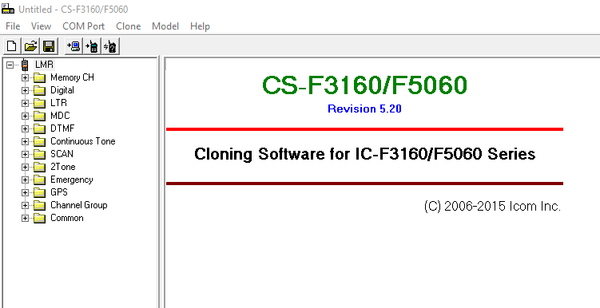 Icom Programming Software - CS-F3160 F5060 V5.2 Digital Download