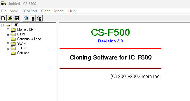 ICOM Radio Programming Software CS-F500 V2.0  - Digital Download