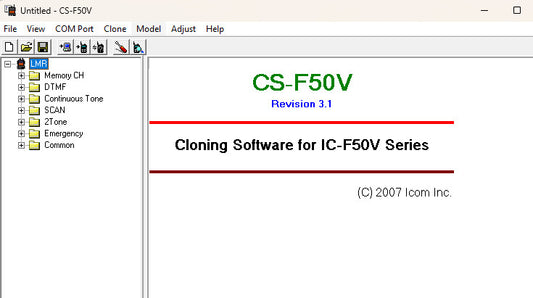 ICOM Radio Programming Software CS-F50V V3.1  - Digital Download