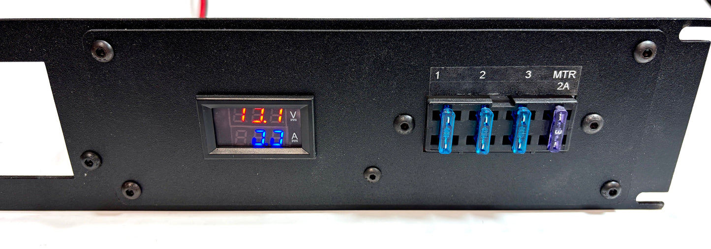 19" Rack Mount Panel for Samlex/ICT Power Supplies + DC Distribution - Rear Terminals