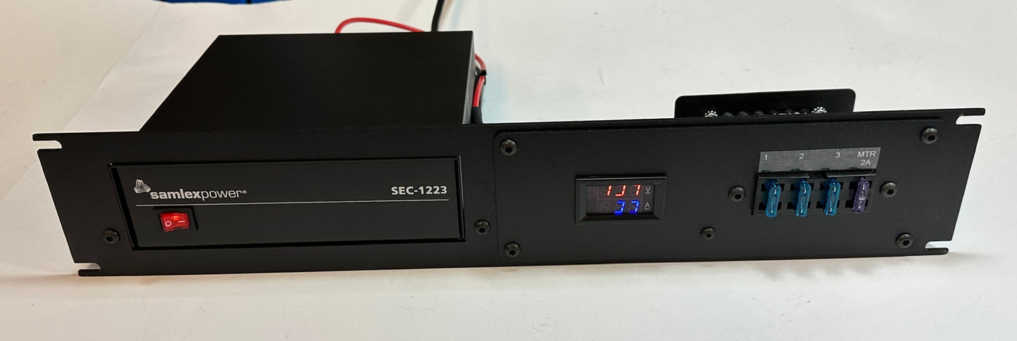19" Rack Mount Panel for Samlex/ICT Power Supplies + DC Distribution - Rear Terminals