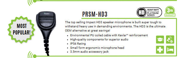 IMPACT HD Lapel Mic -  KENWOOD RADIOS  HD3  --   CHOOSE YOUR MODEL