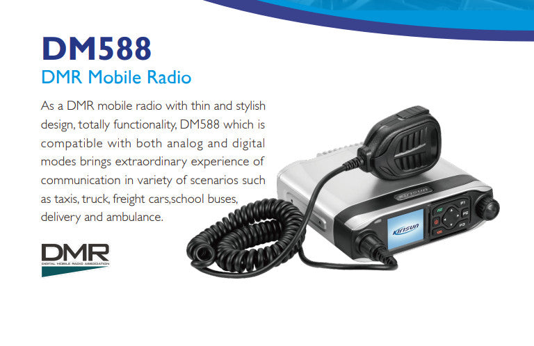 Kirisun DM-588 VHF Mobile Radio DMR  256CH  25W