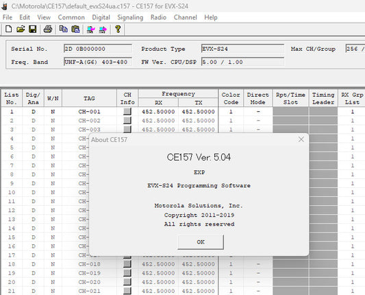 Motorola Vertex Programming Software  CE-157 EVX-S24 V5.04  WB + NB Versions