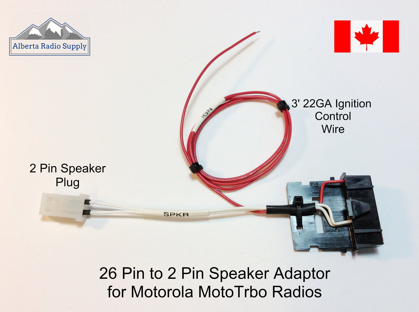 Motorola XPR5550 2 Pin Speaker adaptor Alberta Radio Supply