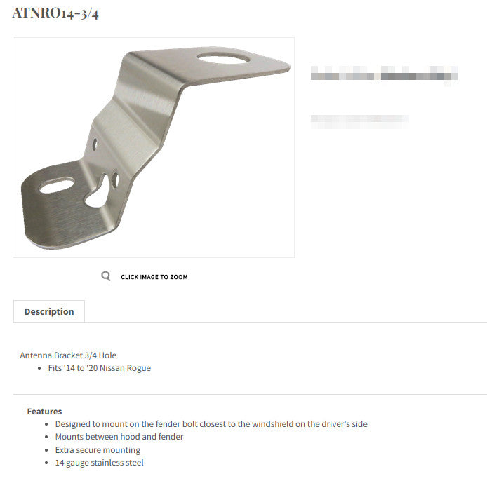 Antenna Bracket for Nissan Rogue 2014 - 2020 NMO Mount