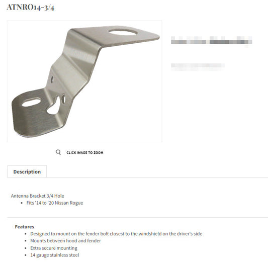 Antenna Bracket for Nissan Rogue 2014 - 2020 NMO Mount
