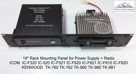 ICT Power supply rack mount with Icom radio