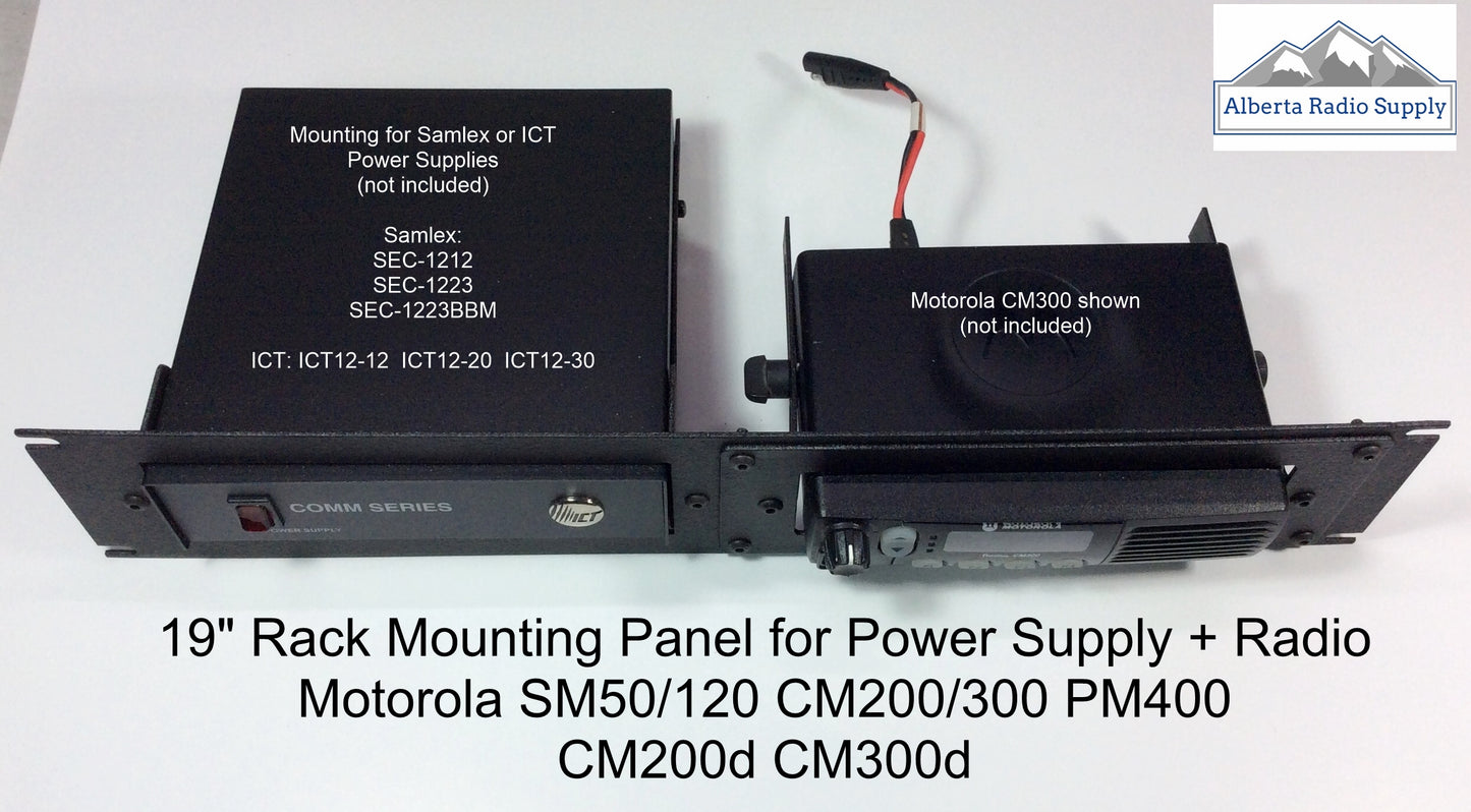 19" Rack Mounting Panel for ICT/SAMLEX Power Supply + Radio - Choose Radio Model