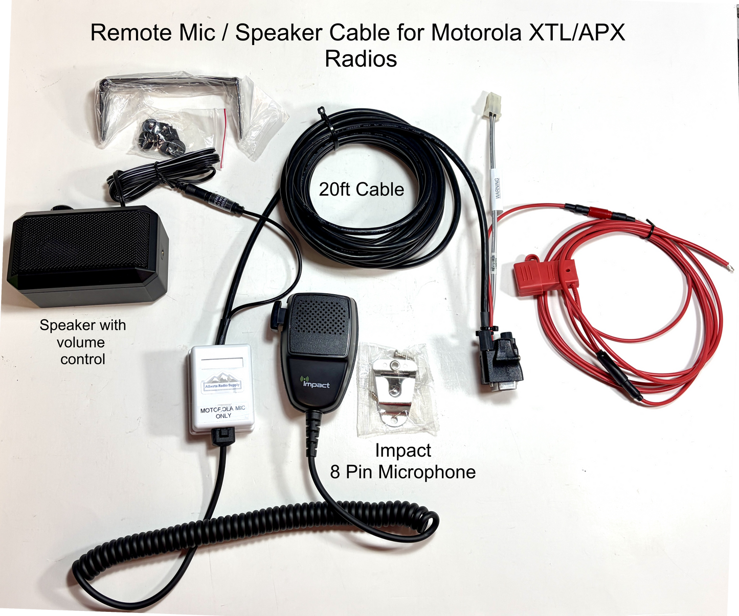 Remote Microphone and Speaker Kit - Motorola XTL and APX Mobiles Alberta Radio Supply