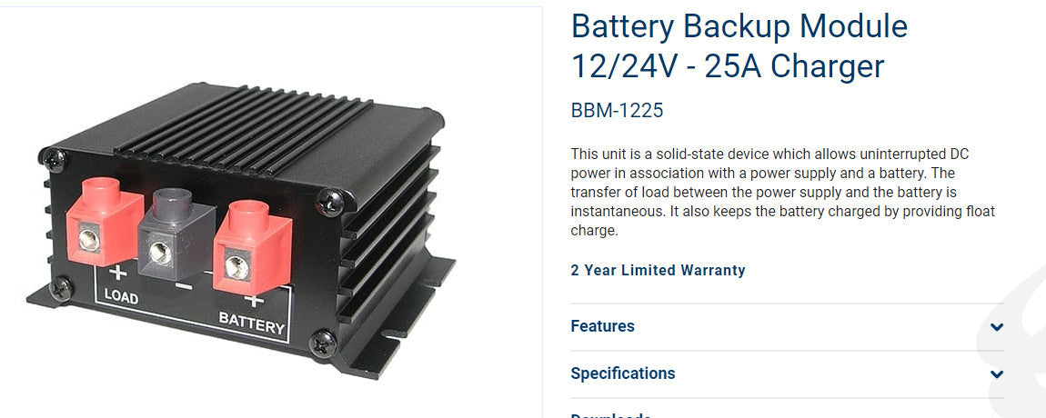 Samlex BBM-1225 Battery Backup Module  12/24V  25 AMPS
