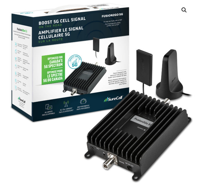 Surecall Fusion2Go  5G Vehicle Cellular Booster - Made for Canada - 7 Bands Alberta Radio Supply