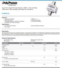 Load image into Gallery viewer, Polyphaser 900001 Coaxial Lightning Arrestor  IS-50NX-C2