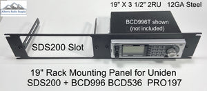 19" Rack Mounting Panel for Uniden SDS200 + Uniden BCD996T/XT/P2 Scanners