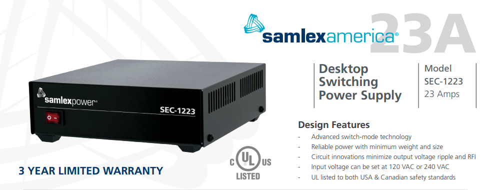 Samlex SEC-1223 12V 23AMP DC Power Supply