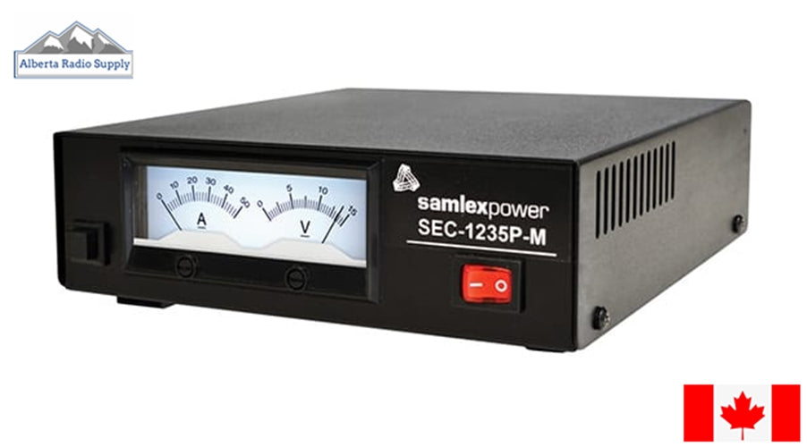 Samlex SEC-1235P-M 12V 30AMP DC Power Supply with Backlit Volt / AMP Meters Alberta Radio Supply