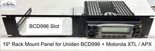 Load image into Gallery viewer, 19&quot; Rack Mounting Panel for 1 -  Uniden BCD996 BCD536HP Series Scanners + Motorola XTL/APX Radio